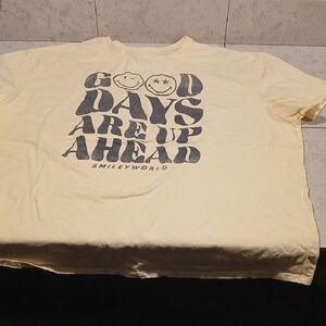 Yellow Graphic Tee with Positive Message